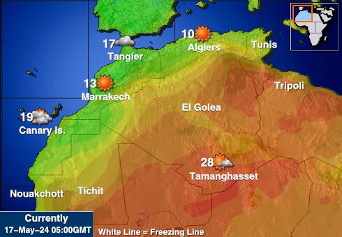 Maroko Vreme Temperatura Zemljevid 