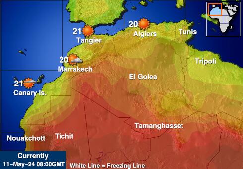 Марокко Карта погоды Температура 