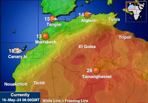 Marokko Sää lämpötila kartta 
