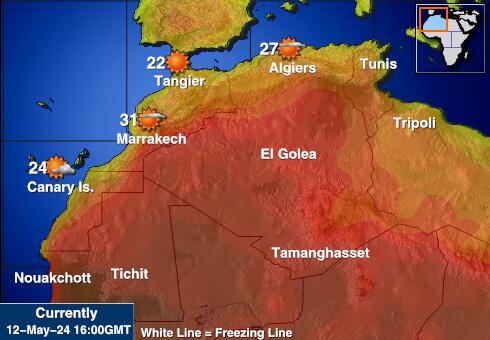 Μαρόκο Θερμοκρασία Καιρός χάρτη 