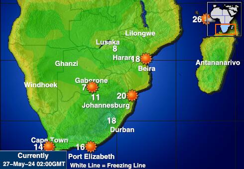 Mozambik Hava sıcaklığı haritası 