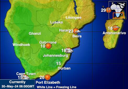 موزمبیق موسم درجہ حرارت کا نقشہ 