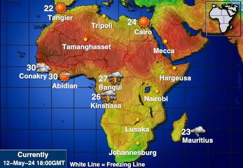 Namibia Peta suhu cuaca 