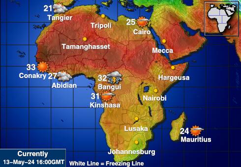 Намібія Карта температури погоди 