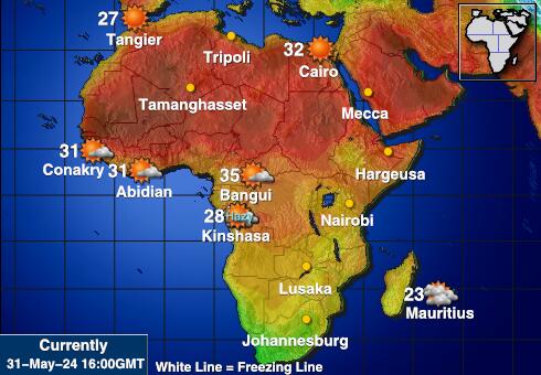 Namibia Sää lämpötila kartta 