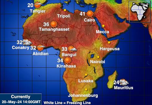 Namibia Temperatura Mapa pogody 
