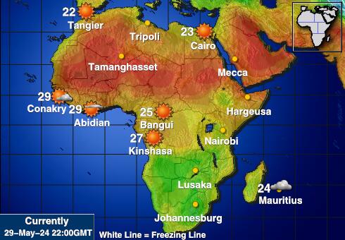 Намибия Температурна карта за времето 