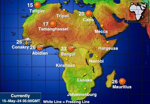 ناميبيا خريطة درجة حرارة الطقس 