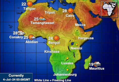 Namiibia Ilm temperatuur kaart 