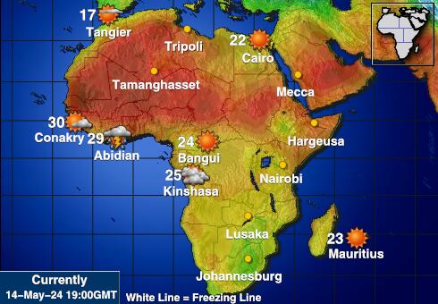 Namībija Laika temperatūra karte 