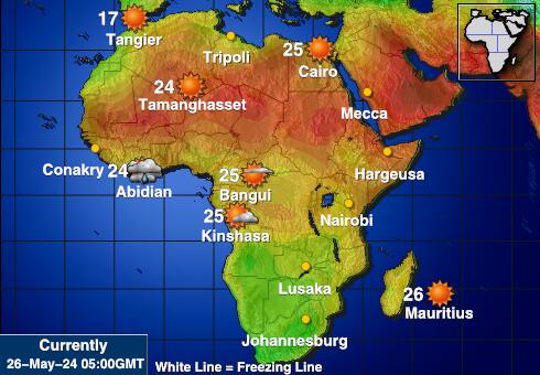 Namibya Hava sıcaklığı haritası 