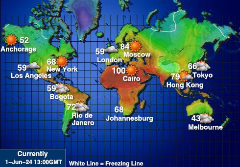 Остров Наваса Температурна карта за времето 