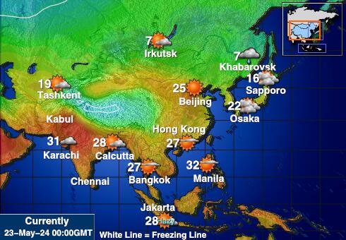 Νεπάλ Θερμοκρασία Καιρός χάρτη 