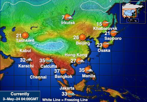 Nepal Ilm temperatuur kaart 