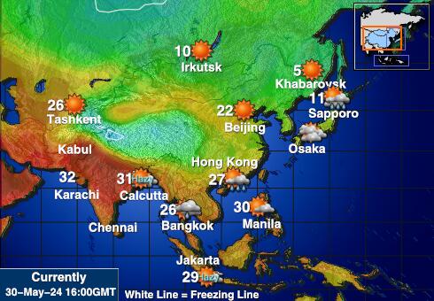 Непал Карта погоды Температура 