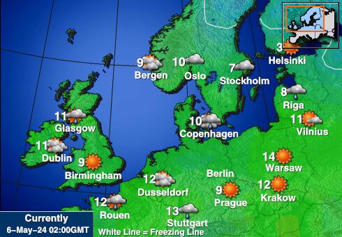 Холандија Временска прогноза, Температура, Карта 