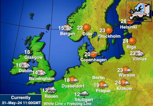 Holland Vejret temperatur kort 