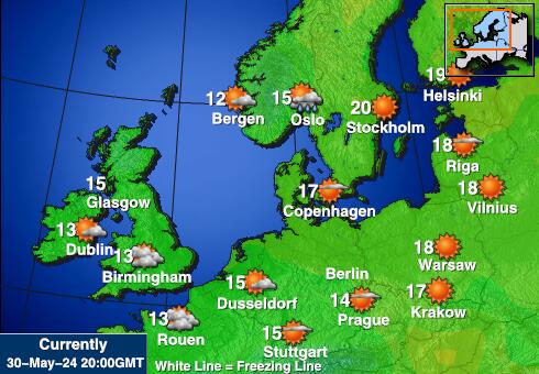 Nizozemsko Mapa počasí teplota 