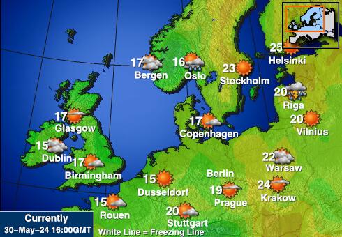 nước Hà Lan Bản đồ nhiệt độ thời tiết 