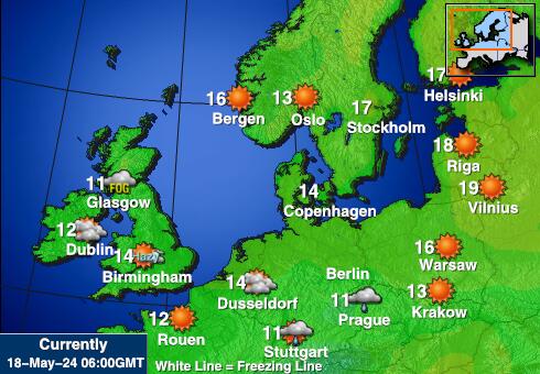 Holland Ilm temperatuur kaart 