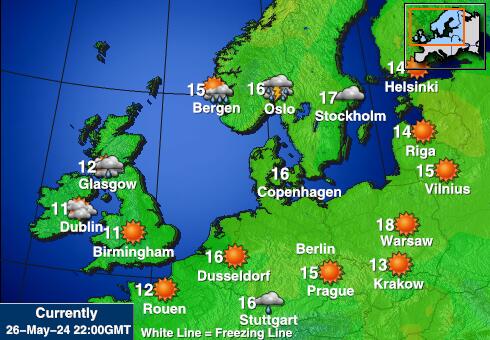 Pays-Bas Carte des températures de Météo 