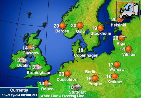 Нідерланди Карта температури погоди 