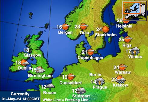 Нидерланды Карта погоды Температура 