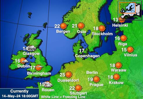 Нидерланды Карта погоды Температура 
