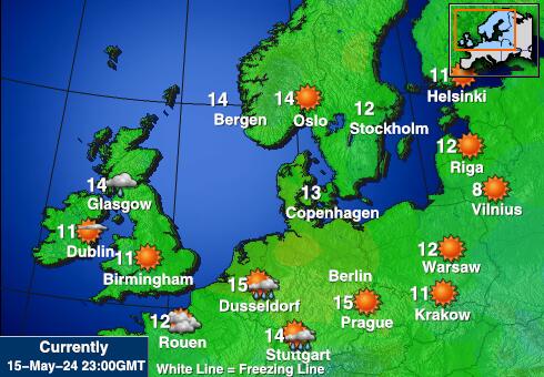 Países Bajos Mapa de temperatura Tiempo 