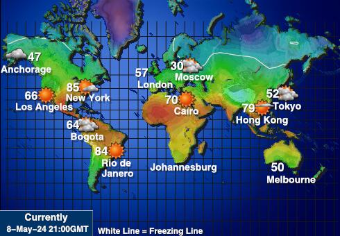 Новая Каледония Карта погоды Температура 