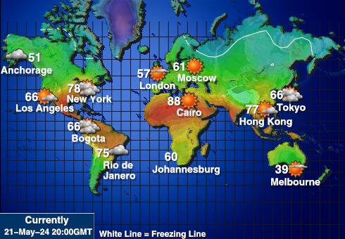 New Caledonia Bản đồ nhiệt độ thời tiết 