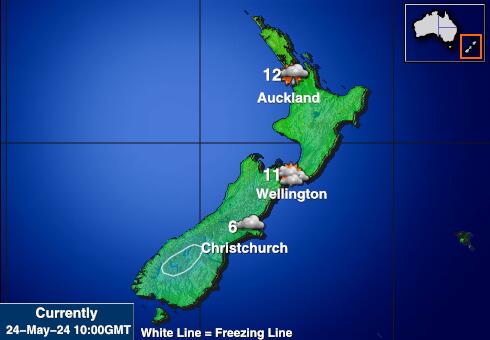 Uusi Seelanti Sää lämpötila kartta 