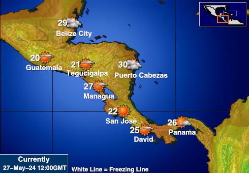 ニカラグア 天気温度マップ 