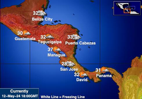 نکاراگوا موسم درجہ حرارت کا نقشہ 