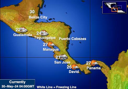 Nikaragua Peta Suhu Cuaca 