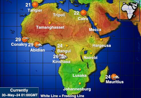Нигер Температурна карта за времето 