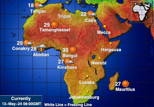 Niger Vremenska prognoza, Temperatura, karta 