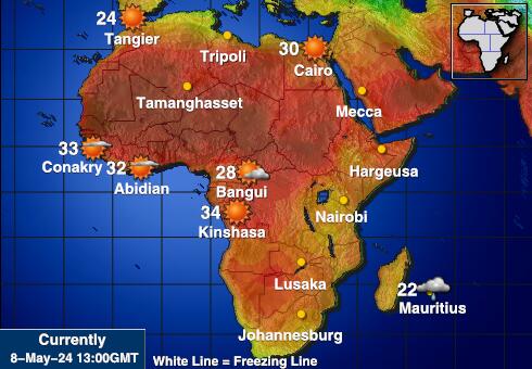 Niger Mapa teplôt počasia 