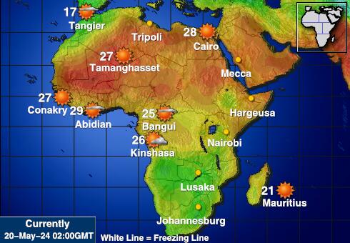 Níger Mapa de temperatura Tiempo 