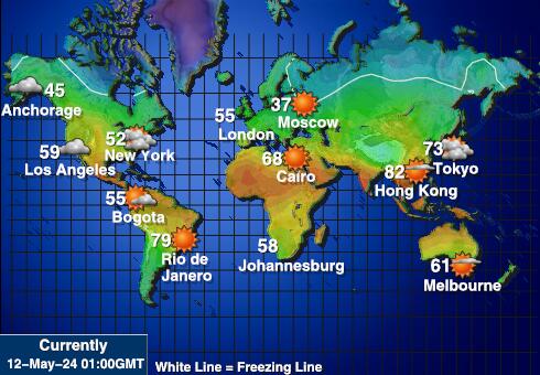 Norfolkinsel Wetter Temperaturkarte 