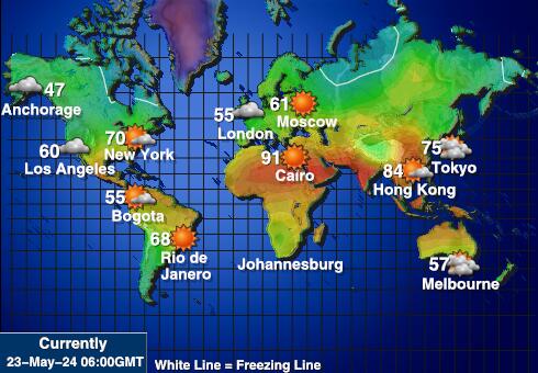 Остров Норфолк Температурна карта за времето 