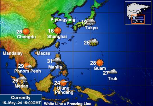 Nordkorea Vädertemperaturkarta 