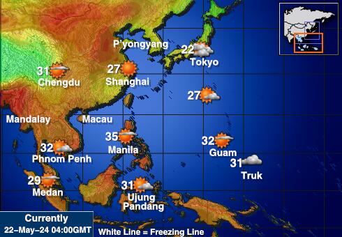 Severna Koreja Vreme Temperatura Zemljevid 