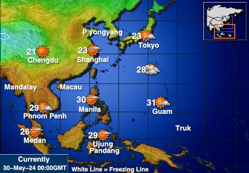 Kuzey Kore Hava sıcaklığı haritası 