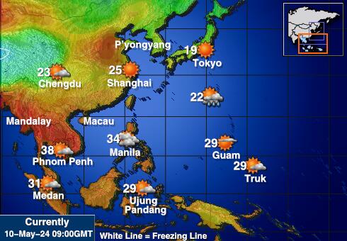 Korea Północna Temperatura Mapa pogody 