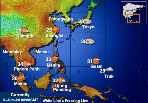 North Korea Weather Temperature Map 
