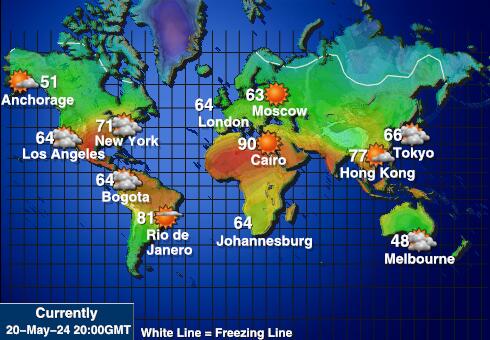 Северна Маријанска острва Временска прогноза, Температура, Карта 