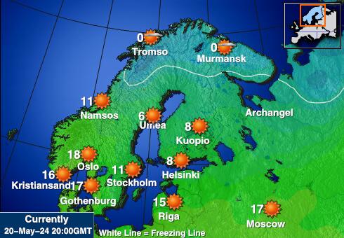 Noruega Mapa de temperatura Tiempo 