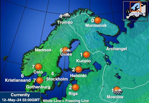 Νορβηγία Θερμοκρασία Καιρός χάρτη 
