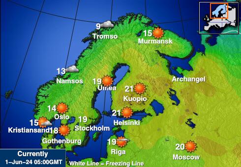 Norja Sää lämpötila kartta 